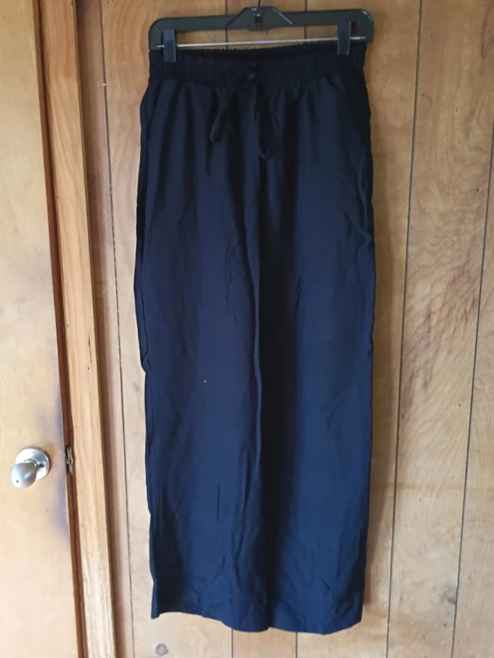 Haute Monde Black Wide Leg Pants Size Small NWT Elastic Waist Pockets
